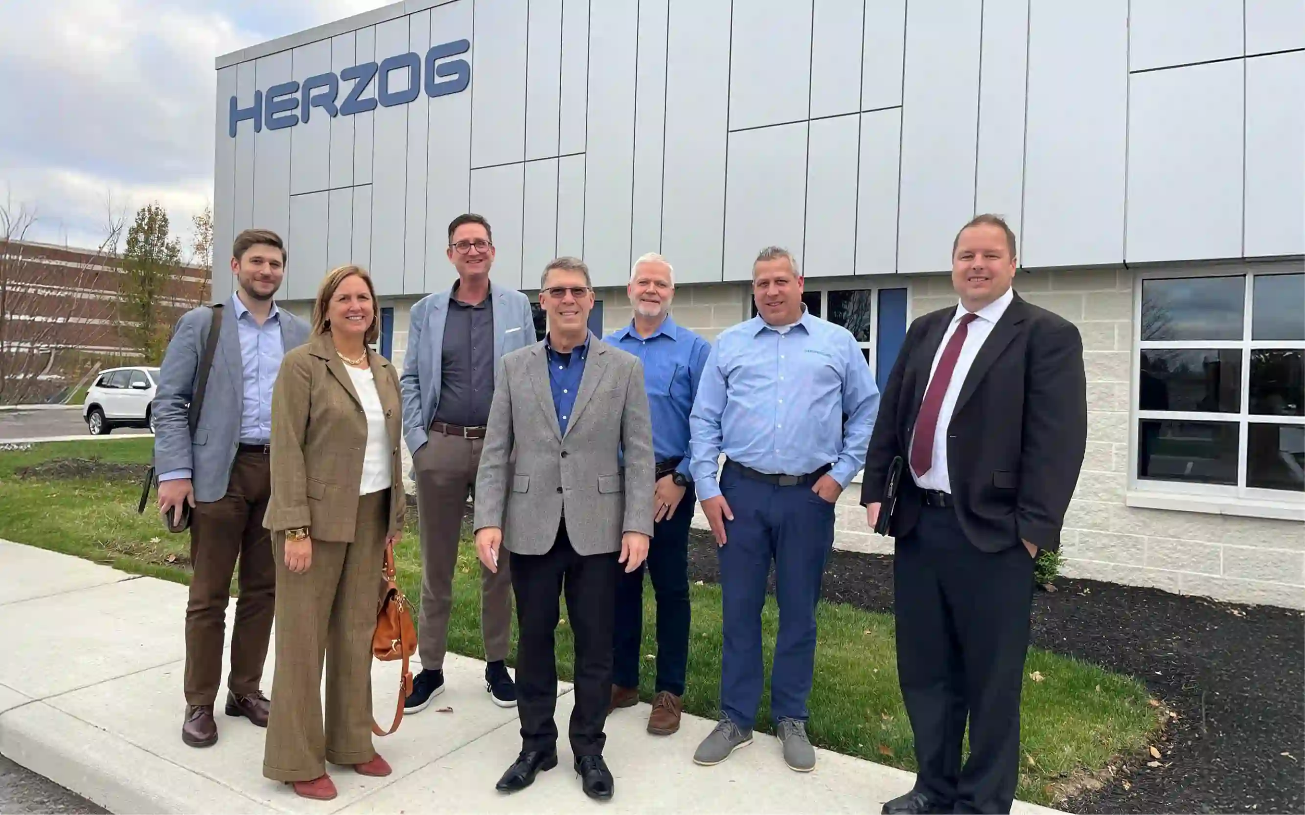 group photo of Herzog Automation Corp representatives and Aerozone Alliance staff